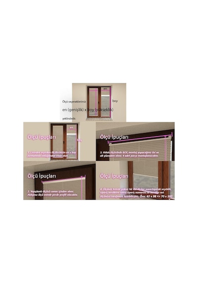 Pliper Ekru - Plise Cam Balkon Perdesi Yapışkanlı 3400002 50 X 180 Genel