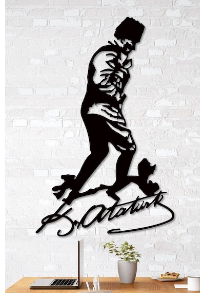 Gowpenart Atatürk Kocatepe'de Dekoratif Siyah Metal Duvar Tablosu