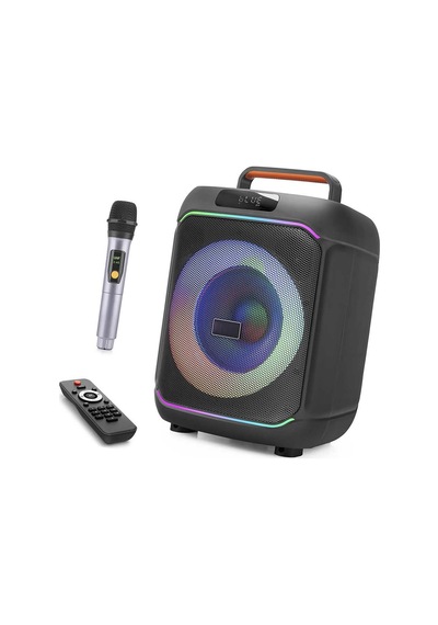 Karaoke Mikrofonlu Bluetooth Hoparlör Fm Radyo 40w 8 İnç Rgb Kumandalı Siyah Jbr818 Evimdeyokyok