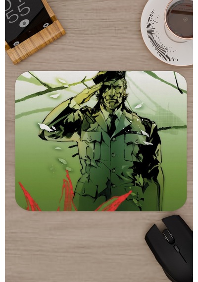 Metal Gear Solid Kaymaz Dikişli Kauçuk Oyuncu Mousepad V5 - 22x18 Gaming Mouse Pad Fare Altlığı
