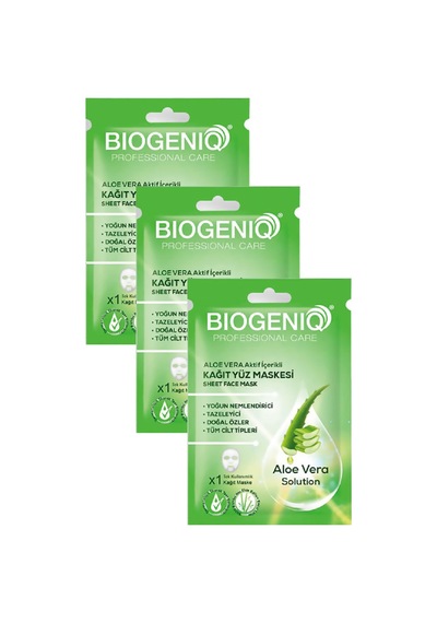 Beauty Aloe Vera Kağıt Maske 25 Gr X 3 Adet Nemlendirici Ve Yatıştırıcı Yüz Maskesi