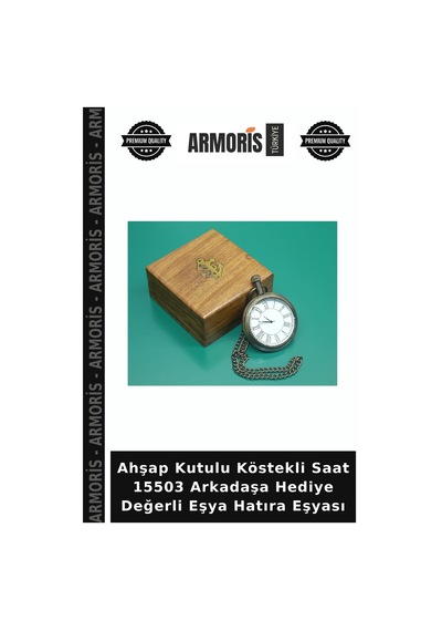 Ahşap Kutulu Köstekli Saat 15503 Arkadaşa Hediye Değerli Eşya Hatıra Eşyası Çok Renkli