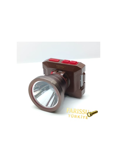 Gk3112 Led Kafa Feneri 10w Type-c Şarjlı 2000 Lümen 3 Modlu 800 Metre Güçlü Aydınlatma Kahverengi