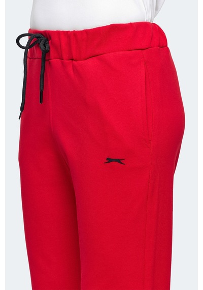 Slazenger Veteran 2 Li Set Kadın Cepli Eşofman Altı Gri - Kırmızı
