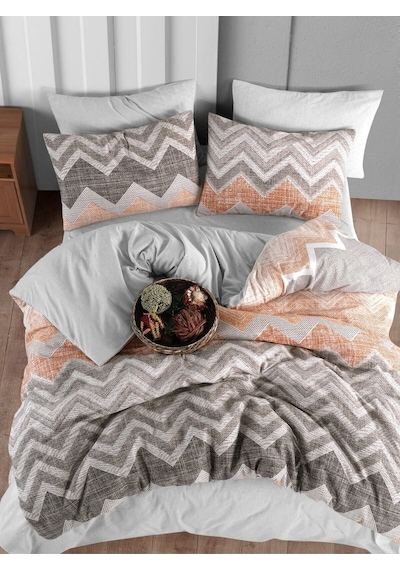 Mystory Home Lastikli Çarşaflı Çift Kişilik Nevresim Takımı Superior 200x220 Cm Gri