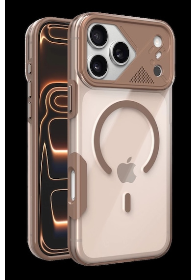 Apple iPhone Uyumlu 17 Pro Max Zinko Magsafe Kapak - Çöl Titanyum Bz8683140934231