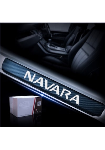 Nissan Navara Carbon Fiber Kapı Eşiği Yazısı Sticker Boya Koruma