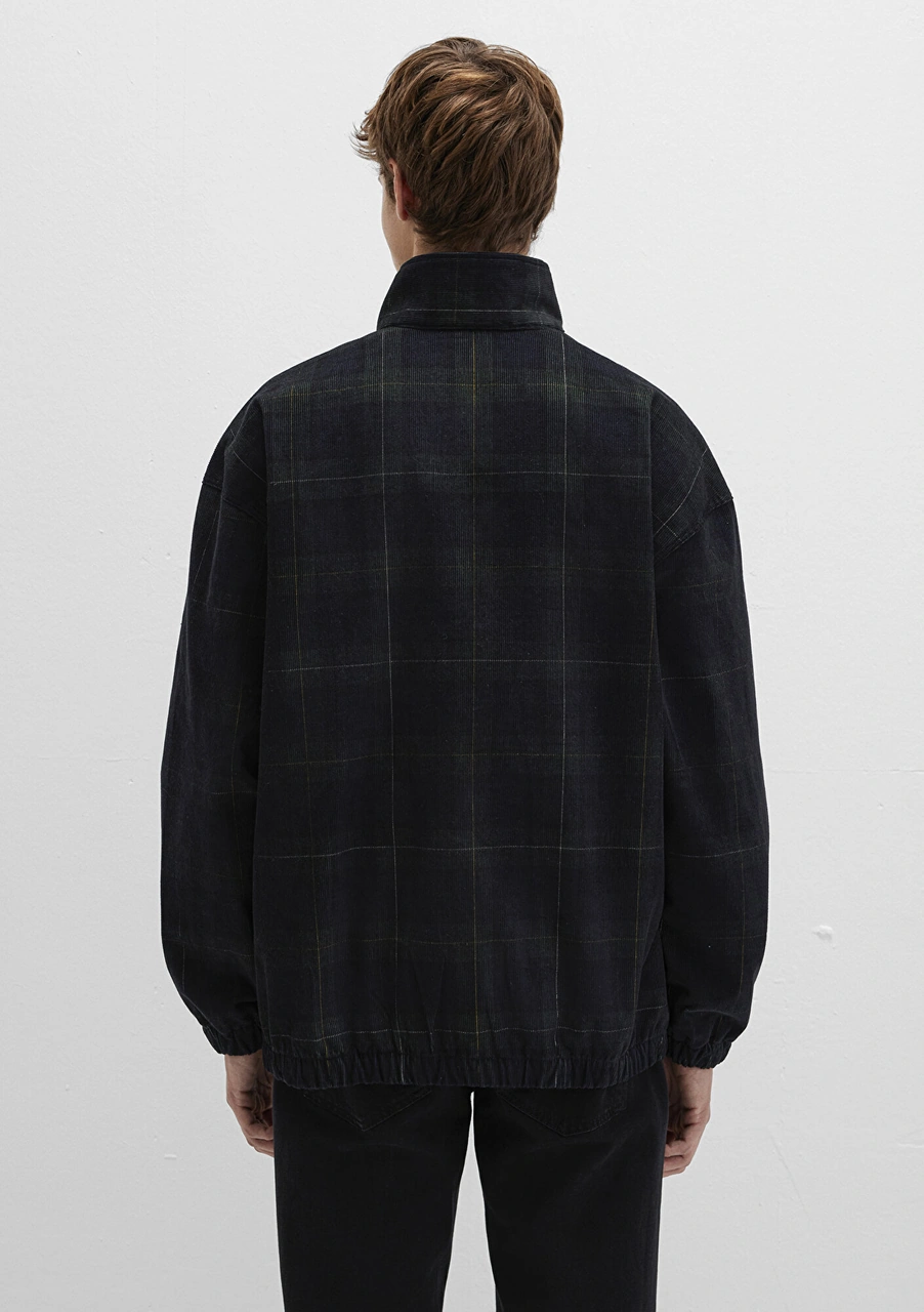 Mavi - Yarı Fermuarlı Kareli Siyah Sweatshirt 0211777-91298 Siyah
