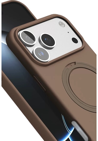 Newface Apple İphone 17 Pro Max Regal Magsafe Standlı Kapak - Çöl Titanyum