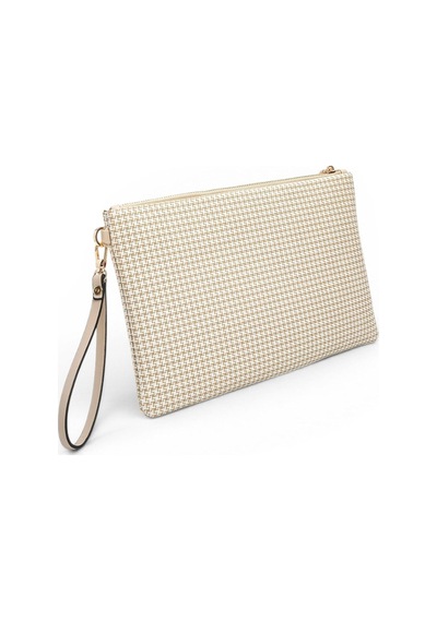 Silver Polo Kum - Kum Beji Kaz Ayağı Ekose Kadın Portföy Ve Clutch El Çantası Sp1034