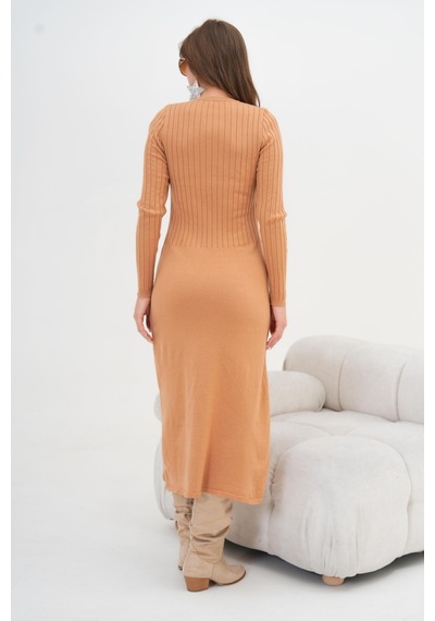 Ftz Women Kadın Fitilli Elbise Camel 20847 Camel