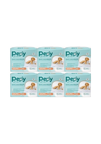 Pepy Evcil Hayvan Tuvalet Eğitim Pedi, 60x90 Cm, 180 Adet 6 Paket