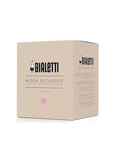 Bialetti - Moka Exclusive: 3 Cups Ocak Üstü Espresso Pişirici - 130ml - Pembe Renk - Alüminyum Gövde - Patentli Güvenlik Valfi - Tüm Ocak Türleri İçin Uygundur İndüksiyon Hariç