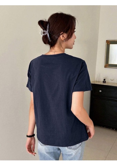 Uyguntarz Unisex Sunshine Smiling Baskılı Tasarım Tshirt Lacivert
