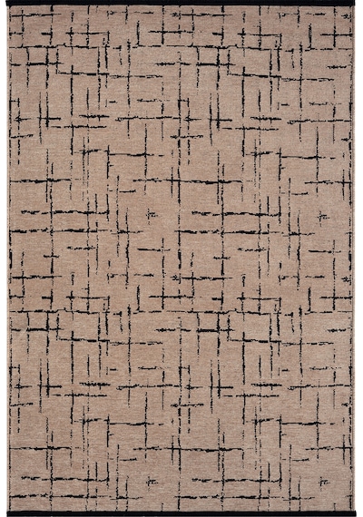 Gaia Bej Halı Yıkanabilir Kaymaz Taban Şönil Kilim Dokuma Pamuk Taban Kilim 10119 Bej