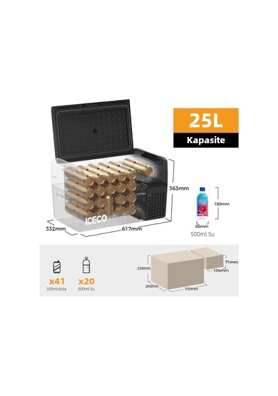 Mcd25b 12/24volt 25 Litre Kompresörlü Oto Buzdolabı/dondurucu + Buz Kaseti