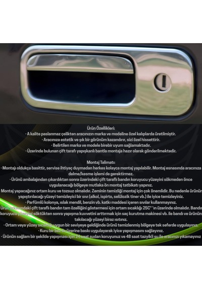 Vw Transporter T5 2003-2009 Araca Özel Krom Bagaj Açma