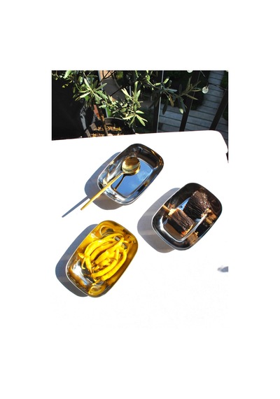 6'lı Paslanmaz Çelik Köşeli Kayık Meze Kasesi 18 Cm Mini Servis Sunum Kase Kahvaltılık Tabağı Gümüş
