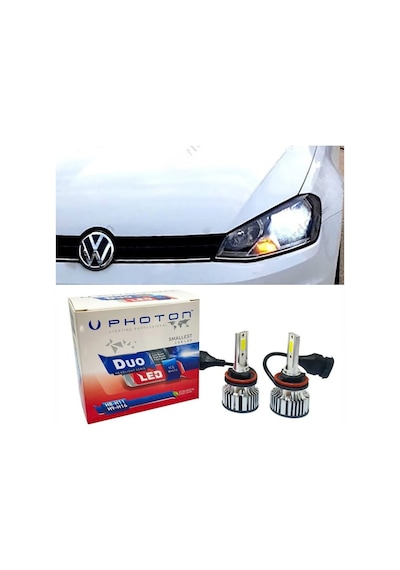Vw Golf 7.5 Led Xenon Kısa Far Ampulü H7 Duo Yeni Seri Beyaz 2017-2019
