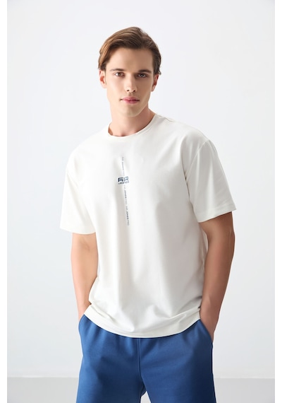 Air Jones Tommy Life Ekru Pamuklu Kalın Yumuşak Dokulu Oversize Fit Baskılı Erkek T-shirt - 88373 Ekru Air Jones Tommy Life Ekru Pamuklu Kalın Yumuşak Dokulu Oversize Fit Baskılı Erkek T-shirt - 88373 Ekru