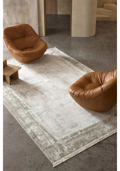Hoom Rugs Bahar 3012 Yeşil Bordürlü Akrilik Halı