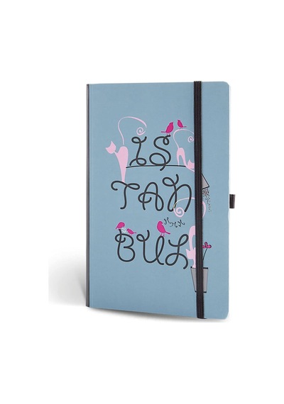 İstanbul Mini Defter Çizgili Lastikli Tipogarfi 103 Ivory