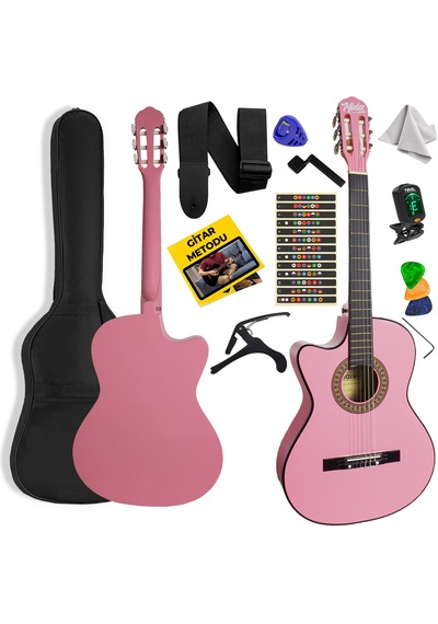 Cg-396pk Solak Klasik Gitar Pembe Renk Full Set Sap Ayarlı 4/4
