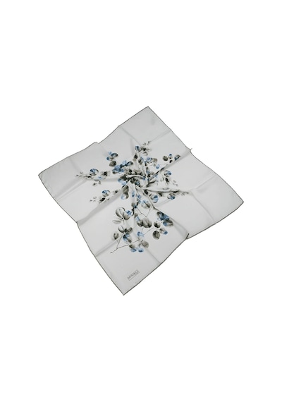 Mim Eşarp Mısırlı Eşarpları Cocoon Twill Sport Çiçek Desenli Eşarp Beyaz