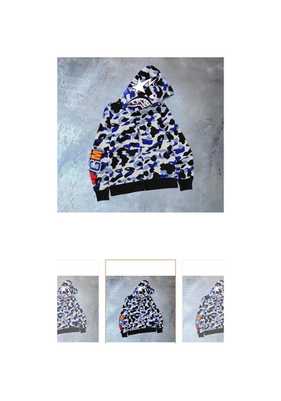 Bomii Bape Hırka Boydan Kapuşona Kadar Komple Fermuarlı Gri - 936401692 Gri