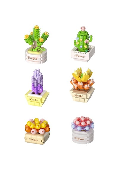 Sürpriz Saksı Çiçekleri Sukulent Serisi 3d Puzzle - 1 Adet
