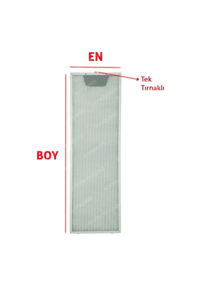 Dominox Uyumlu Davlumbaz 16,6X51,5 Cm Tek Tırnaklı Aspiratör Yağ Filtre - 463320505