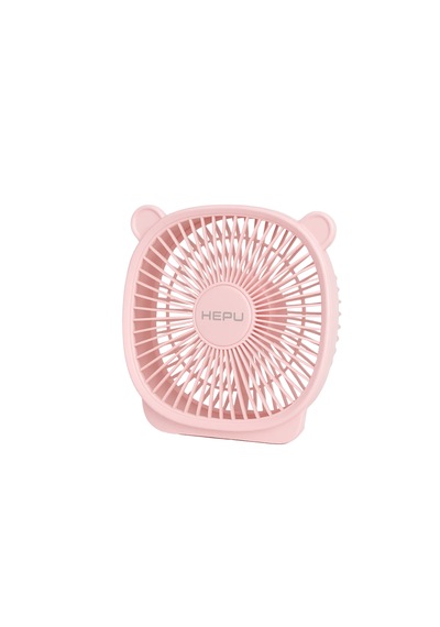 Hepu Hp-f03 Usb Şarjlı Sessiz Masaüstü Mini Fan 180 Ayarlanabilir Ayıcık Figürlü Tasarım, 3 Kademeli Pembe