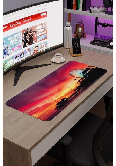 Santa Monica Kaliforniya Abd V1 70x30 Xl Gaming Kauçuk Kaymaz Taban Mouse Pad Fare Altlığı