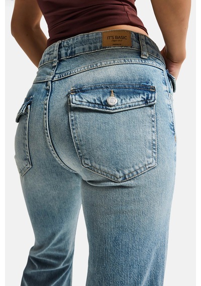 Itsbasic Kadın A.tint 4s6-32 Sln05 Mid Rise Flare Fit Orta Bel Esnek Kumaş Dnim Jean A.tınt