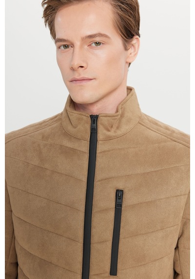 Altınyıldız Classıcs Erkek Camel Standart Fit Normal Kesim Kapüşonlu Dik Yaka Casual Mont