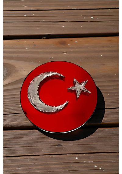 El Yapımı Ay Yıldız Filografi Tablo Türk Bayrağı Temalı Dekoratif Duvar Süsü 1