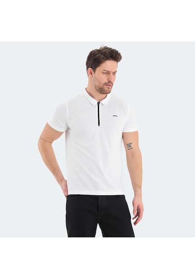 Slazenger ROYAL Erkek Polo Yaka Beyaz Tişört
