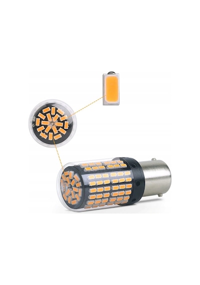 1156 P21W 144 Led Sinyal Lambası Led Işık Güçlü Aydınlatma 2 Adet