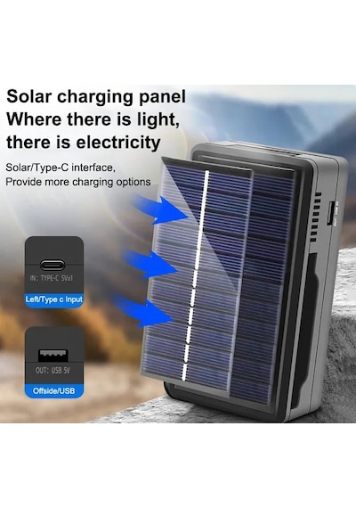 18650 Fener Şarj Aleti Güneş Enerjili Ve Powerbank