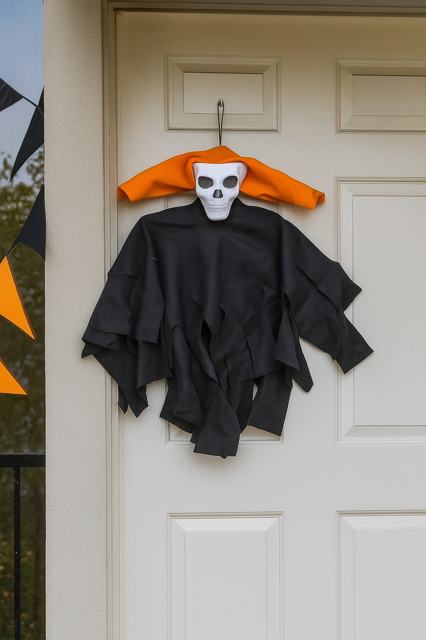 Halloween Cadılar Bayramı İskelet Çığlık Turuncu-beyaz Korkunç Kapı Süsü Diğer