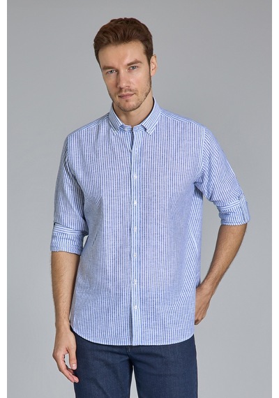 Bisse Regular Fit Paşa Yaka Lacivert Erkek Gömlek Gmktn3ps224018 D39 Lacivert