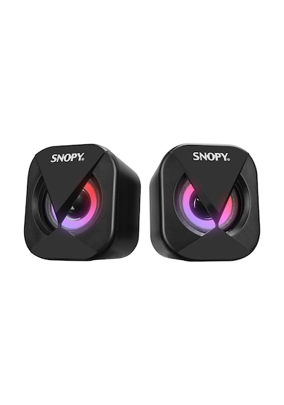 Snopy Sn-83u 2.0 Mini Led Işıklı 2wx2ch Siyah Usb Gaming Speaker Hoparlör Snopy
