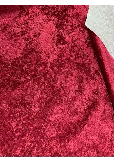 Enesar Home Parlak Kadife Bordo Kumaş Döşemelik Kumaş (Likrasiz & Astarli) 100 x 140 cm