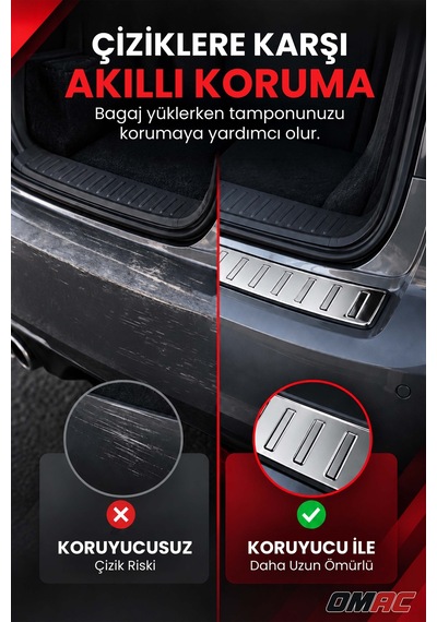 Vw Touran I 2003-2010 Uyumlu Krom Arka Tampon Eşiği Paslanmaz Çelik