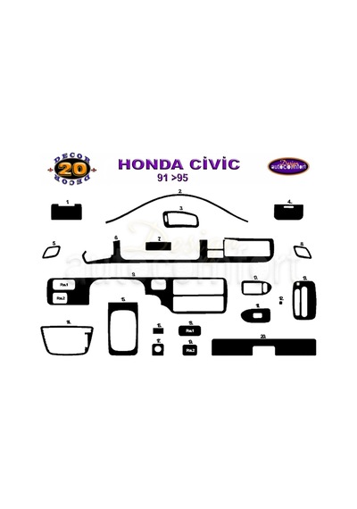 Honda Civic Konsol/Maun Kaplama 1992-1995 20.Prç