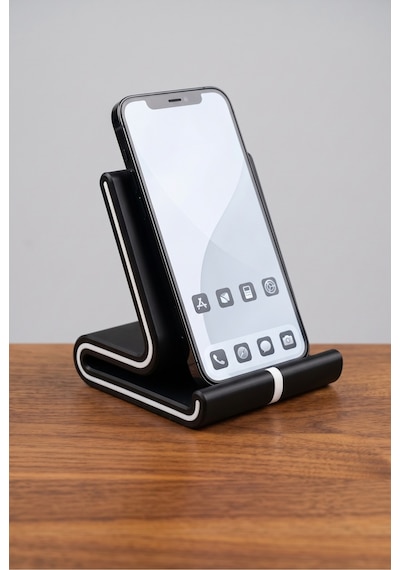 Vero Siyah Beyaz Şeritli Telefon Ve Tablet Standı Siyah - Beyaz