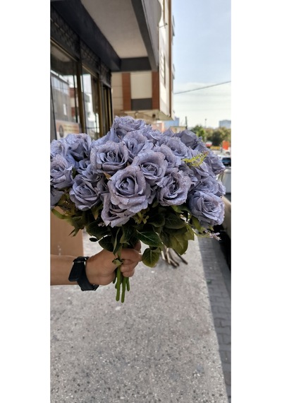 Rüzgar Yapay Çiçekçilik 40 Cm Mavi Pastel Gül Pastel Mavi