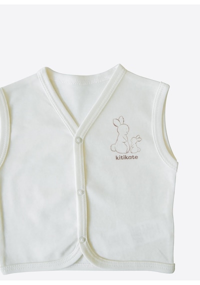 Kitikate Organik New Basic Yelek Ekru