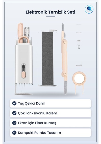 Elektronik Cihaz Temizlik Seti Klavye Kulaklık Ekran Temizleme Fı