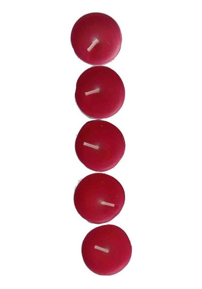 Tea Lights Kırmızı Mum 5 Li 1 Paket Çok Renkli